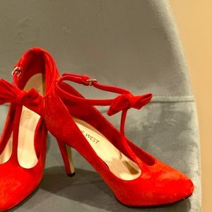 Women's Bow Mary Jane High Heels Closed round Toe Dress Pumps